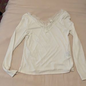 White long sleeve top